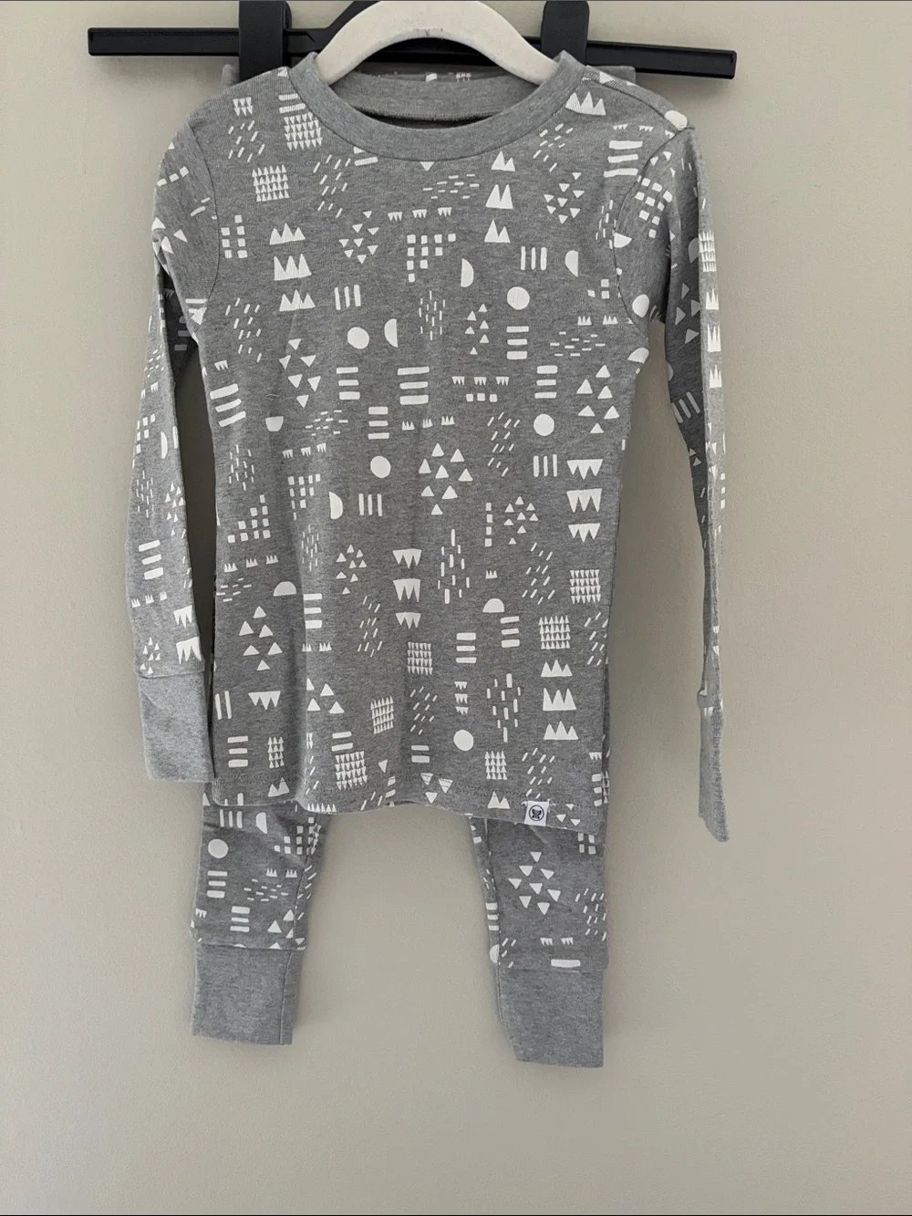 Honest Baby Gray Patterned Cotton Pajama Set 4T